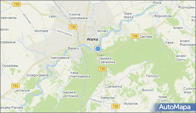 mapa Gajówka Czerwonka, Gajówka Czerwonka na mapie Targeo